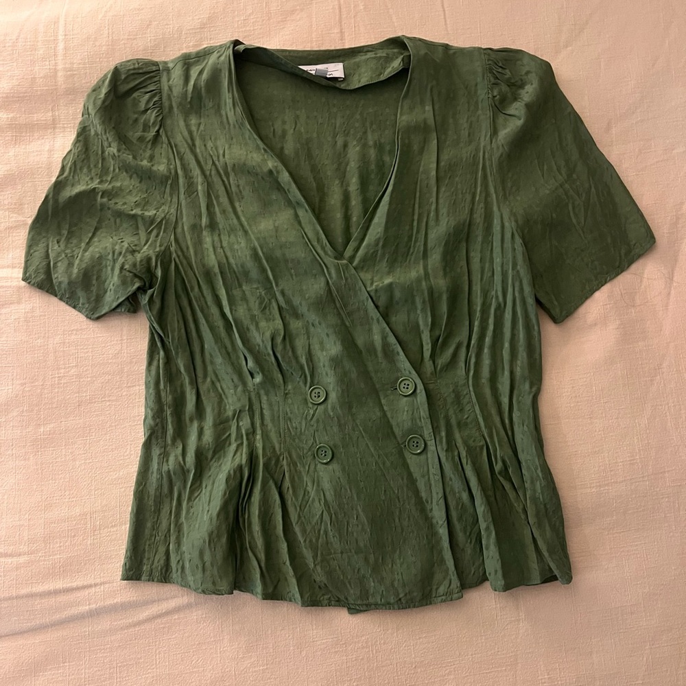 & other stories 100% viscose green dress top